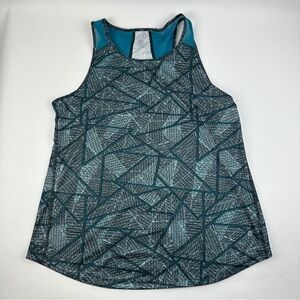C9 Champion Tank Top Womens XL Teal Blue Geometric